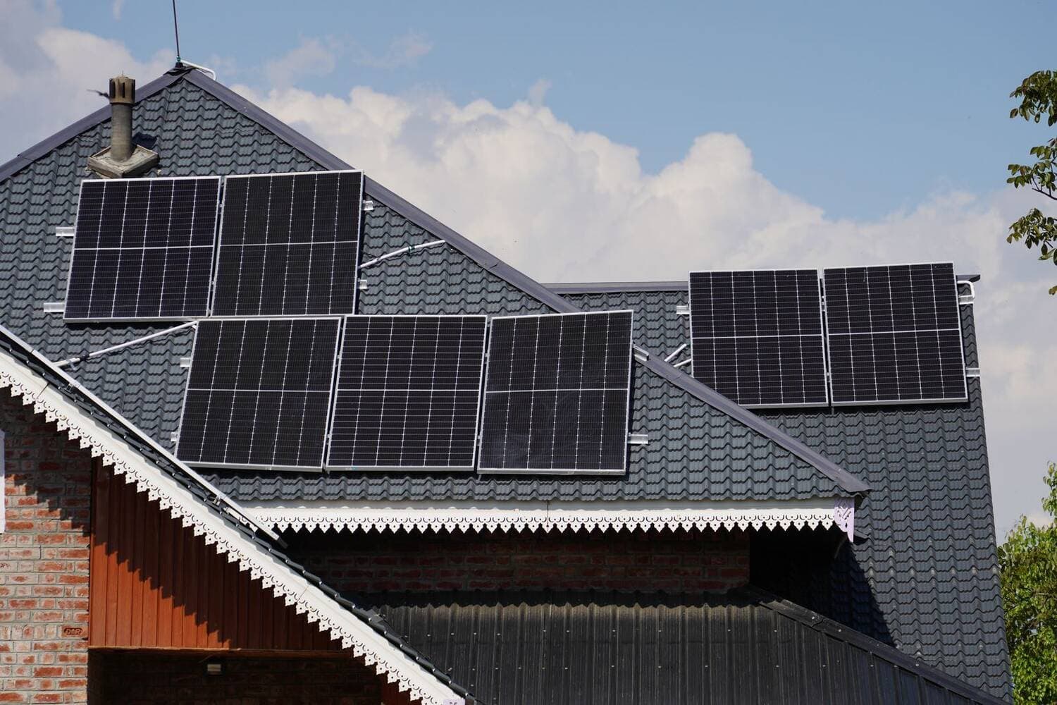 Rooftop solar panels installed on homes